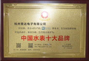 “2016年度中國水表十大品牌總評榜”榮耀揭曉！